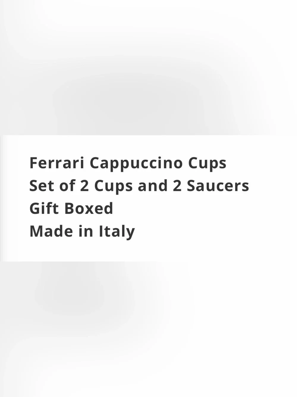 HTF NWOB set of 2 Ferrari cappuccino Cups and Saucers